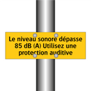 Le niveau sonore dépasse 85 dB (A) Utilisez une protection auditive