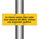 Le niveau sonore dans cette zone dépasse 80 dB(A). Utilisez une protection auditive