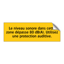 Le niveau sonore dans cette zone dépasse 80 dB(A). Utilisez une protection auditive