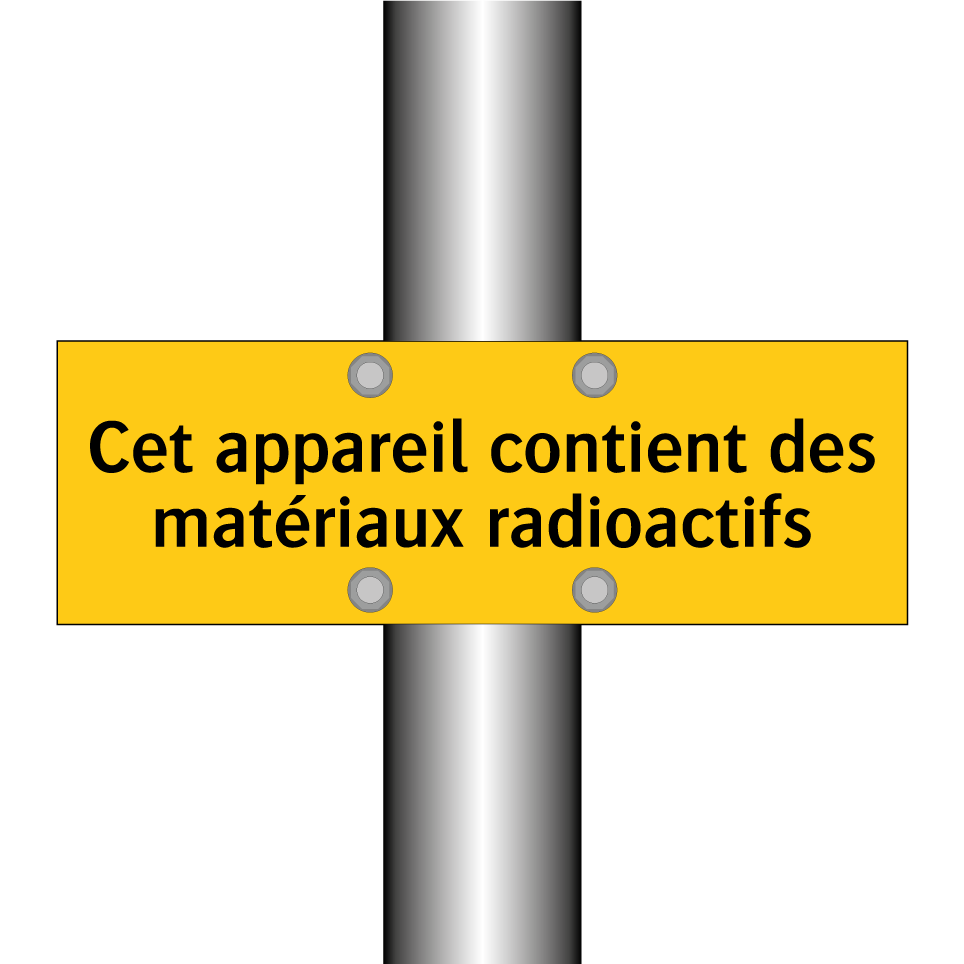Cet appareil contient des matériaux radioactifs