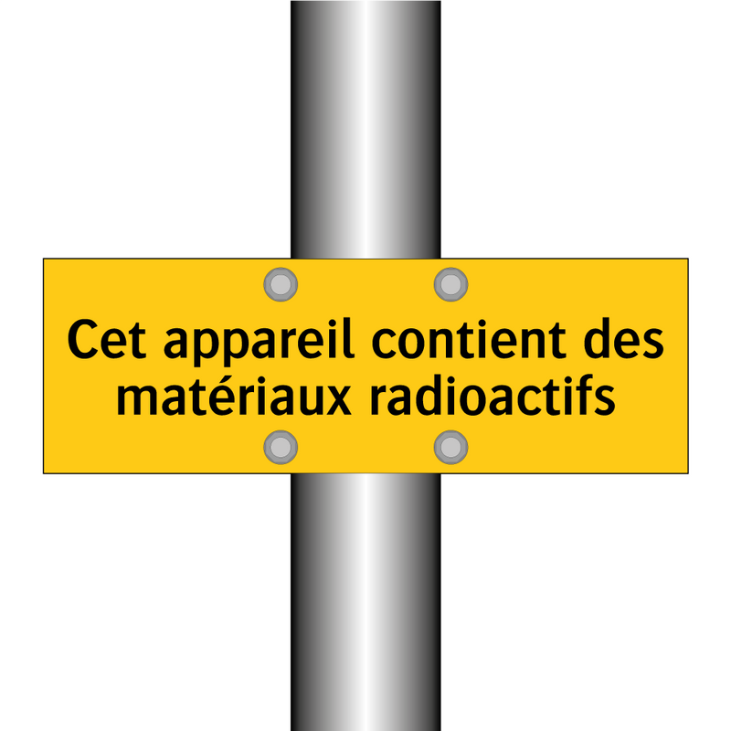 Cet appareil contient des matériaux radioactifs