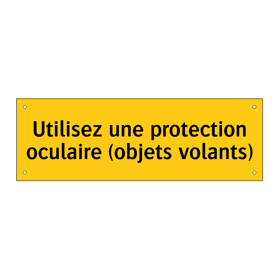 Utilisez une protection oculaire (objets volants)