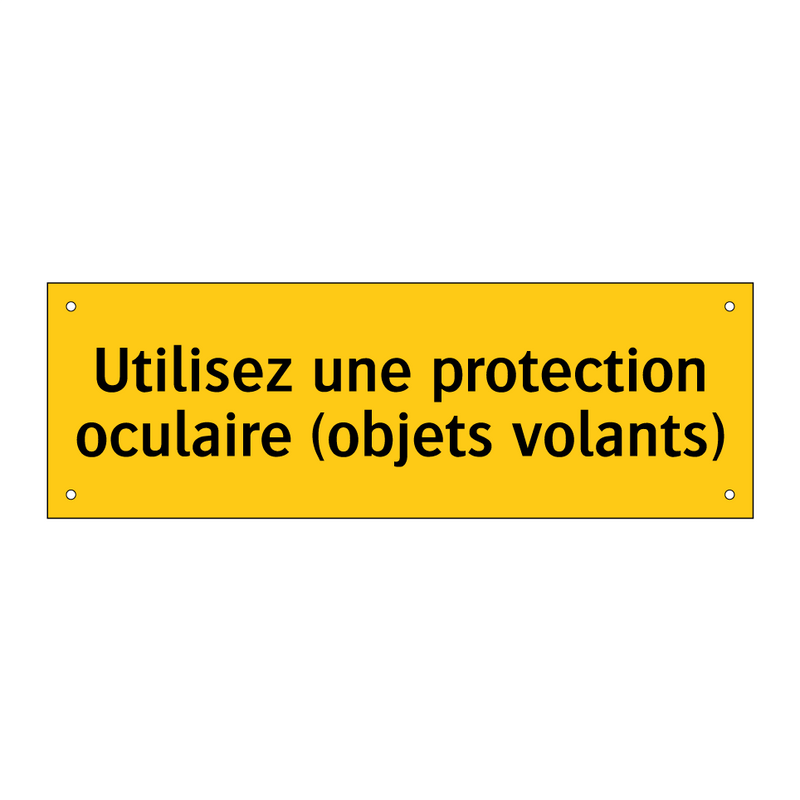 Utilisez une protection oculaire (objets volants)