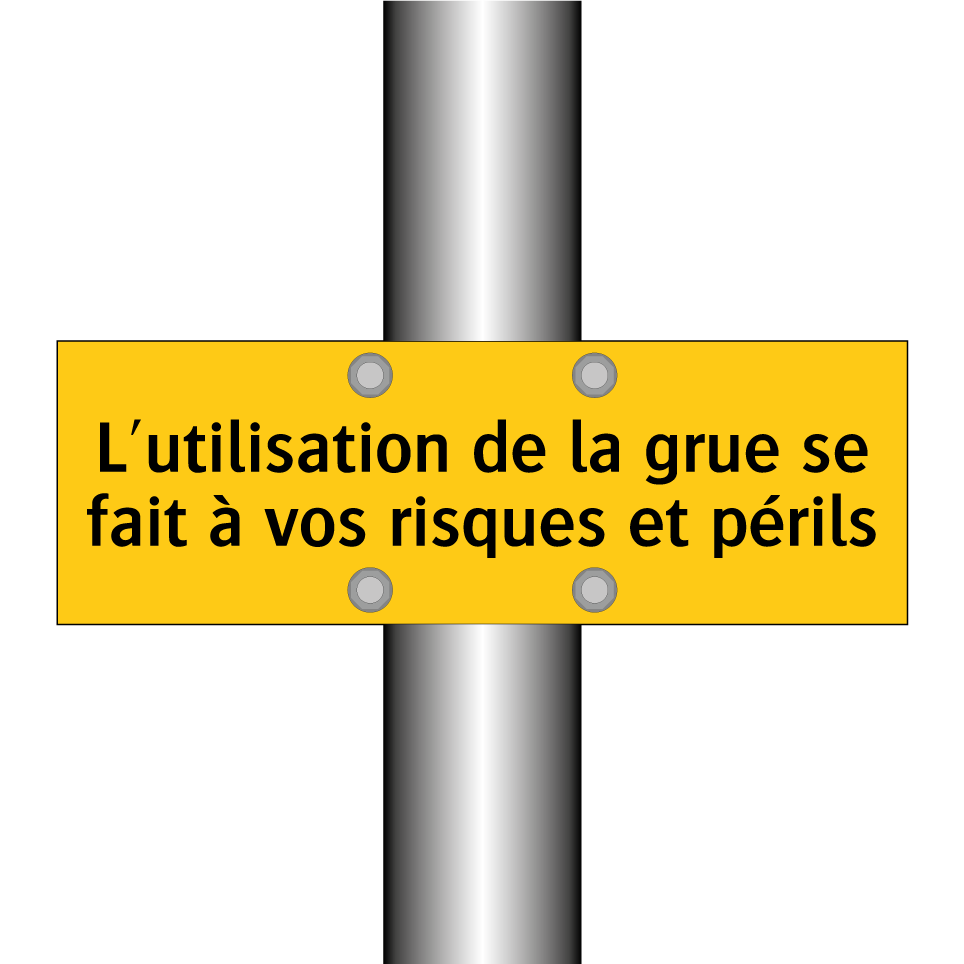 L'utilisation de la grue se fait à vos risques et périls