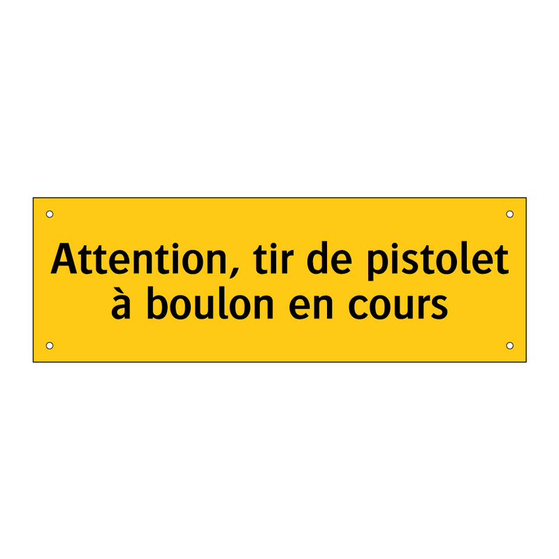 Attention, tir de pistolet à boulon en cours