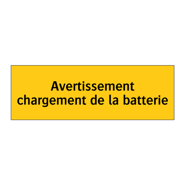 Avertissement chargement de la batterie