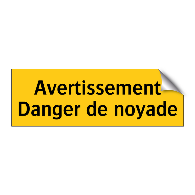 Avertissement Danger de noyade