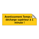 Avertissement Temps de décharge supérieur à 1 minute !