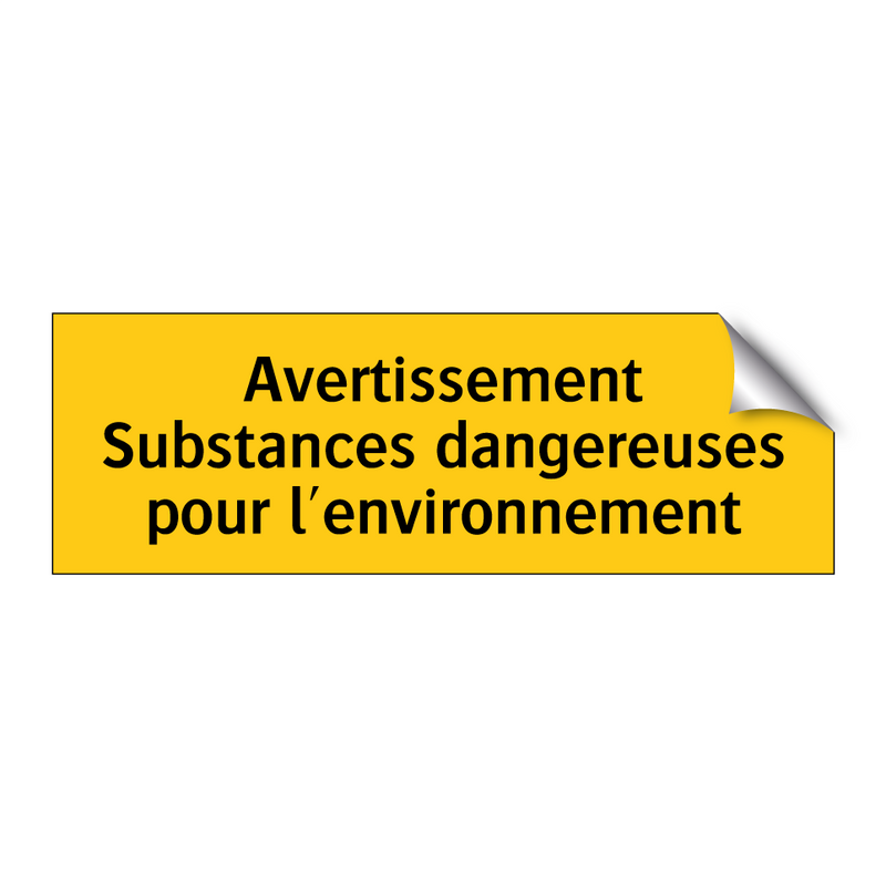 Avertissement Substances dangereuses pour l'environnement