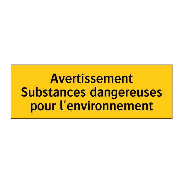 Avertissement Substances dangereuses pour l'environnement