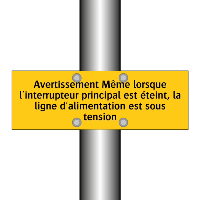 Avertissement Même lorsque l'interrupteur principal est éteint, la ligne d'alimentation est sous tension