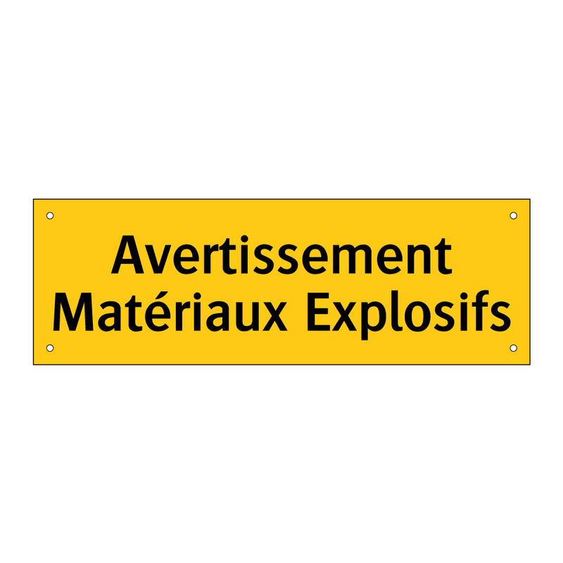 Avertissement Matériaux Explosifs