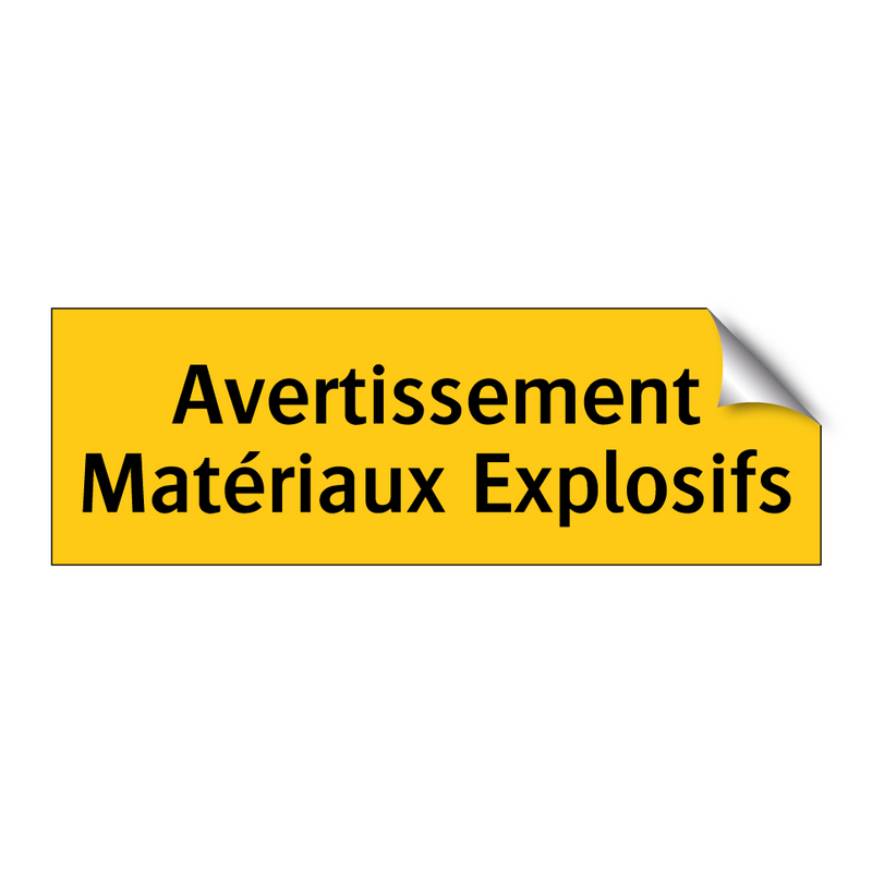 Avertissement Matériaux Explosifs
