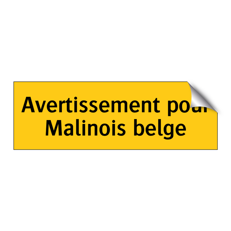 Avertissement pour Malinois belge