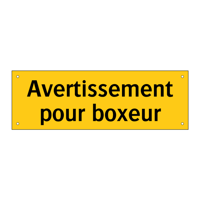 Avertissement pour boxeur