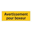 Avertissement pour boxeur