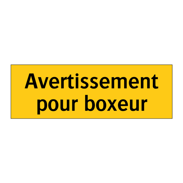 Avertissement pour boxeur