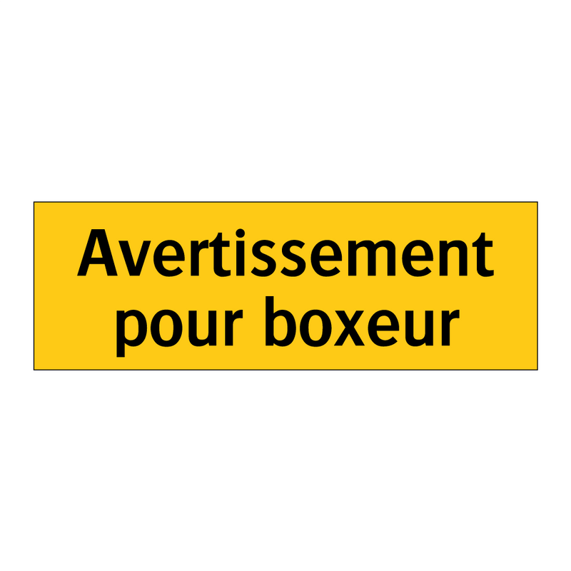 Avertissement pour boxeur