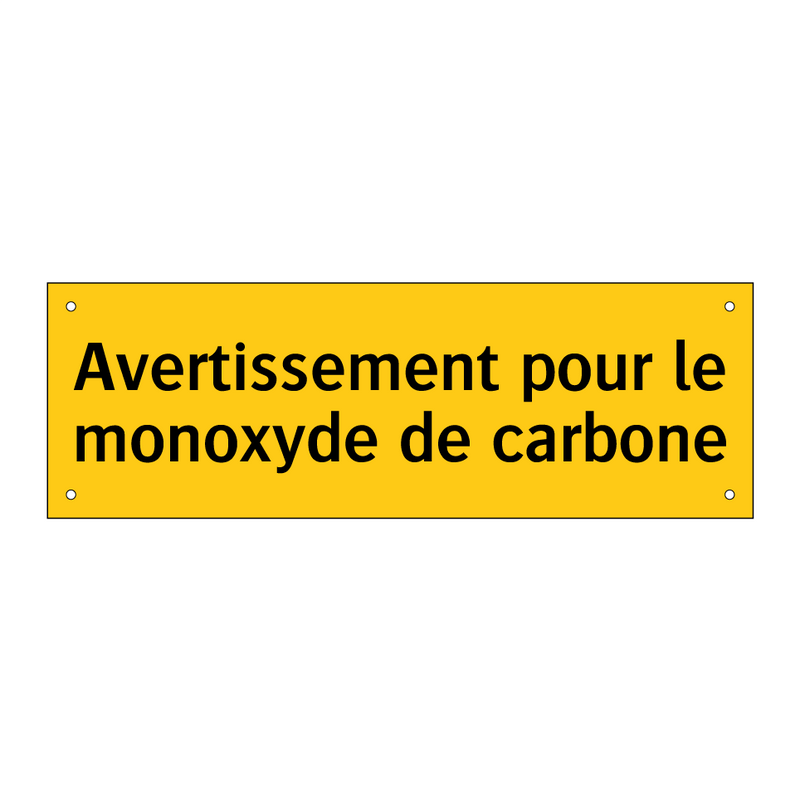 Avertissement pour le monoxyde de carbone
