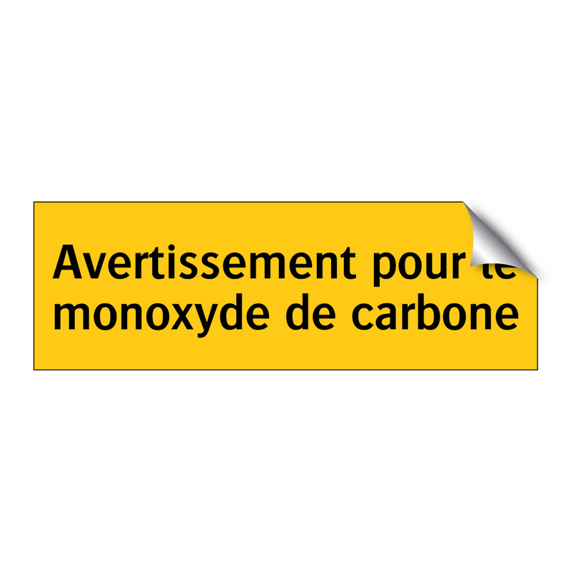 Avertissement pour le monoxyde de carbone