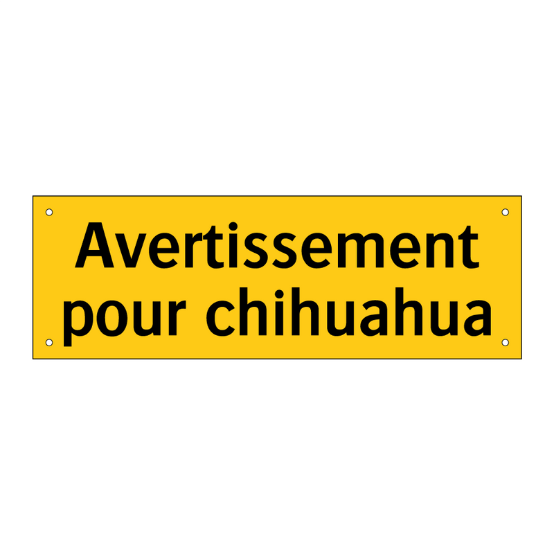 Avertissement pour chihuahua