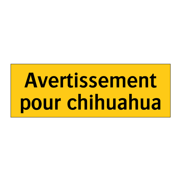 Avertissement pour chihuahua