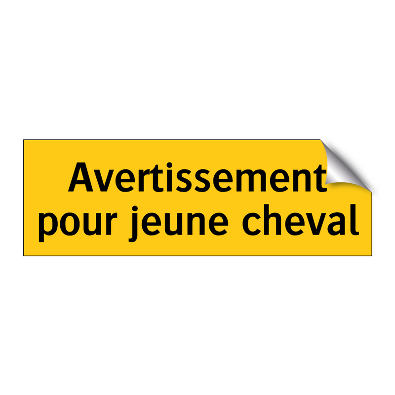 Avertissement pour jeune cheval