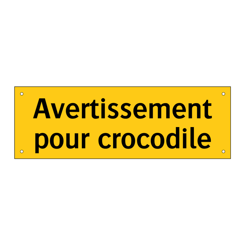 Avertissement pour crocodile