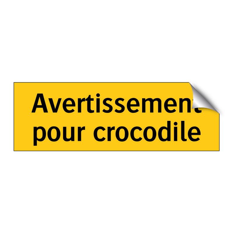 Avertissement pour crocodile