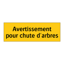 Avertissement pour chute d'arbres