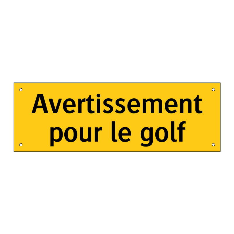 Avertissement pour le golf