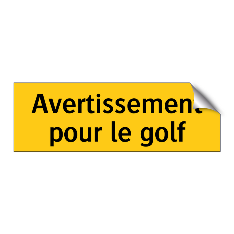 Avertissement pour le golf