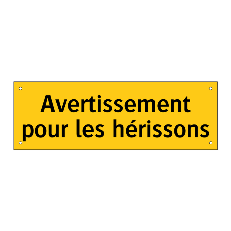 Avertissement pour les hérissons