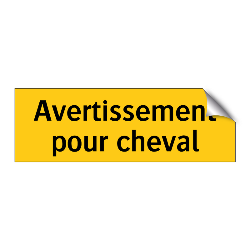Avertissement pour cheval