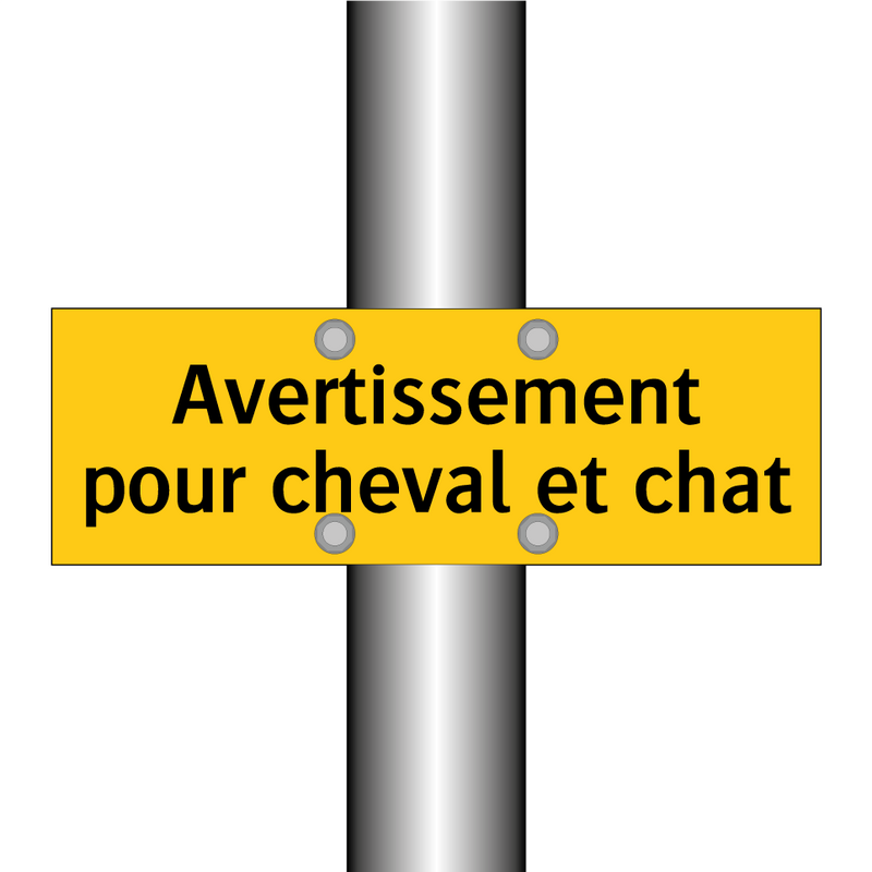 Avertissement pour cheval et chat