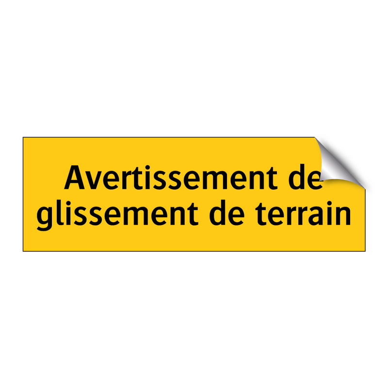 Avertissement de glissement de terrain