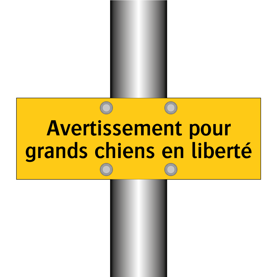 Avertissement pour grands chiens en liberté