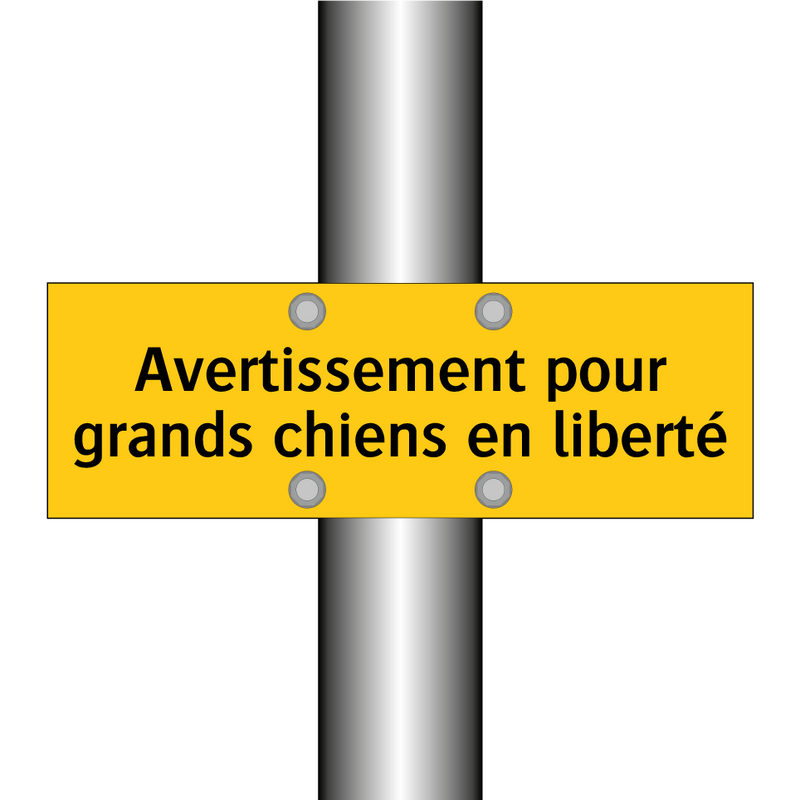 Avertissement pour grands chiens en liberté