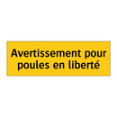 Avertissement pour poules en liberté