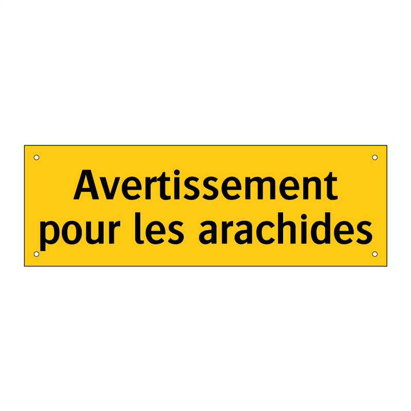 Avertissement pour les arachides