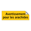 Avertissement pour les arachides