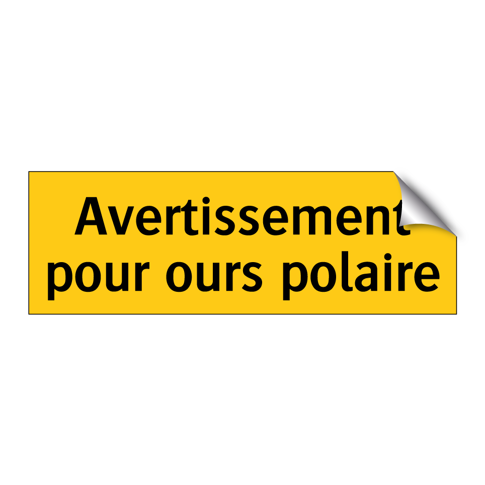 Avertissement pour ours polaire