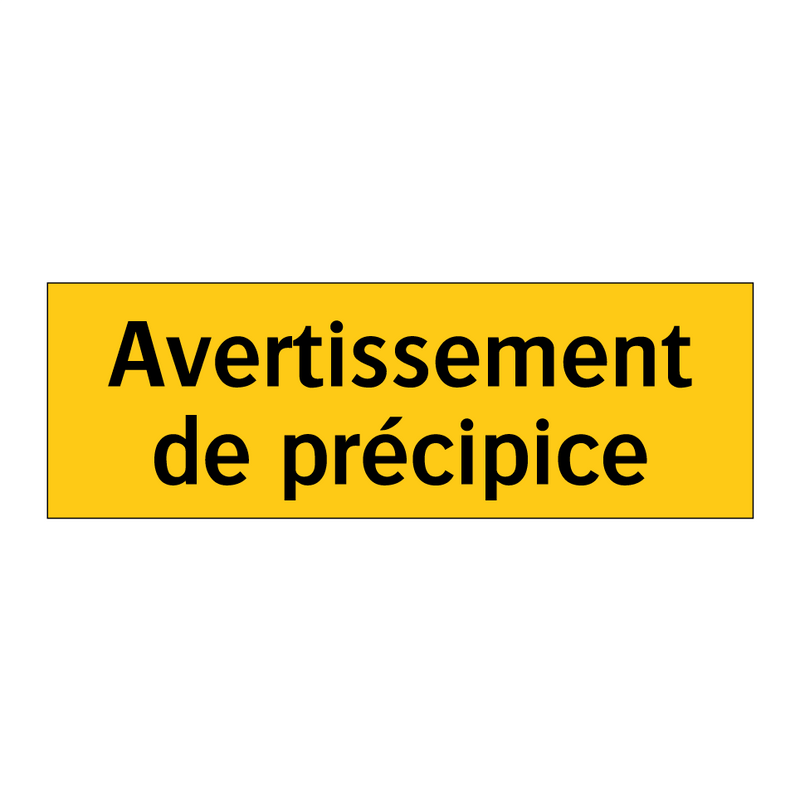 Avertissement de précipice