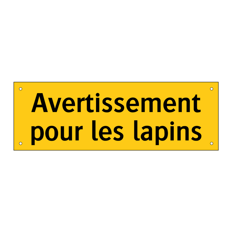 Avertissement pour les lapins