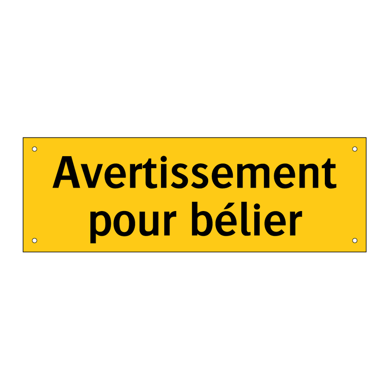 Avertissement pour bélier