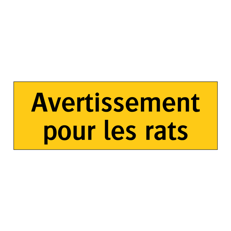 Avertissement pour les rats