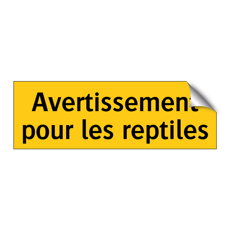 Avertissement pour les reptiles