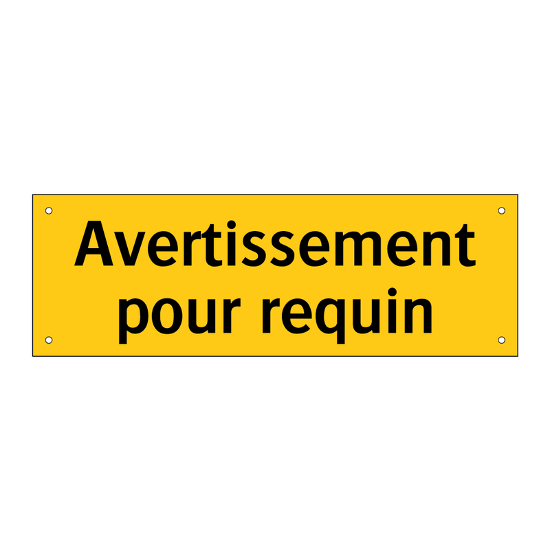 Avertissement pour requin