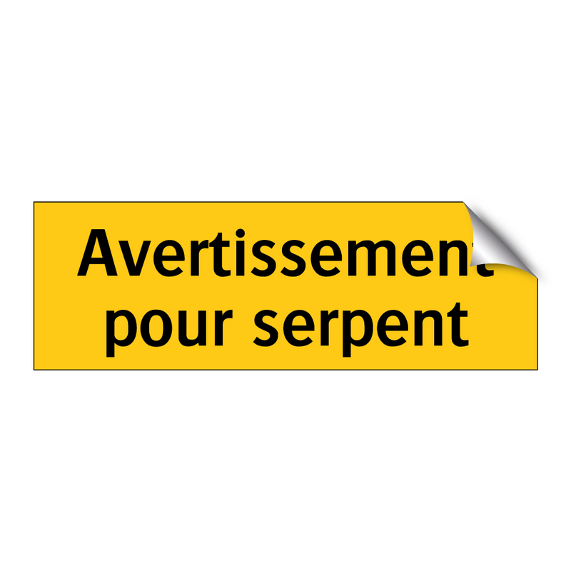 Avertissement pour serpent