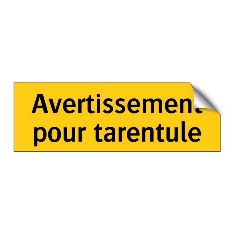 Avertissement pour tarentule